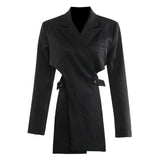 Fongt Early Spring Personality Cut Irregular Waist Blazer Top 1795