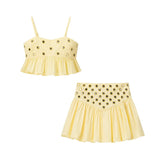 Fongt Women's Clothing INS Buckle Eye Decoration Sling Suit + Short Skirt Suit