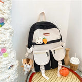 Kawaii Panelled Backpack Fashion Ladies Book Vintage Schoolbag Cute Female Cool Backpack Women Harajuku Student Travel