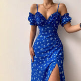 Sexy V-neck Fungus Edge Tube Midi Dress-Outfit