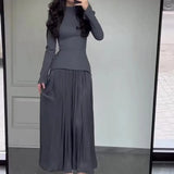 Fongt Fashion Style In The Autumn Of 2025, Two Long Dresses For The Design Of The Belt