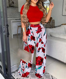 Independent Station Popular Style Summer New Women's Wear Two-Piece Set Of Printed Vest Trousers Children-Outfit
