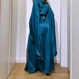 Fongt Women's Robe Comfortable Leisure Temperament Tied With Sexy Open-Fork V-Neck Nightgress Dress Dress Woman