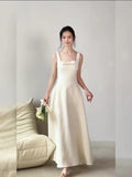 Fongt Certificate Beautiful Engagement Dress Can Wear A Simple Temperament Bow To Waist French Sling Dress