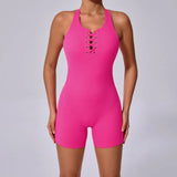 Fongt Back Tight Hollow-Out Yoga Pants Peach Hip All-Piece Speed Dry Exercise Fitness Jumpsuit-Outfit