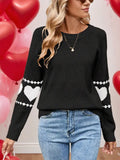 Fongt And Winter New Sweater Women's Long-Sleeved Elbow Love Collar Collar Knitted Shirt