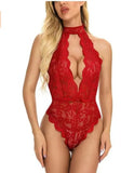 Women's Hanging Neck Tie With Sexy Bare Back Lace Conent Seduction Lingerie
