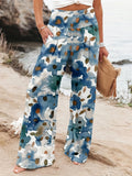 Fongt Spring And Summer New Four Seasons Of Leisure Wide Leg Trousers Print Burst Loose Trousers Women