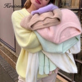 Soft Loose Knitted Cashmere Sweaters Women 2021 New Winter Loose Solid Female Pullovers Warm Basic Knitwear
