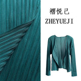 Fongt Folds Early Autumn Thin Four-Color Cardigan Niche Daily Short Coat Simple Folding Sleeve Coat Woman