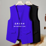 Fongt Vest Women's Small Vest 2025 Spring And Autumn New Repair Outside The Folding Wear Women's Shoulder Black Short Horse Clip