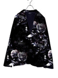 Fongt Women's Suit Collar Button Pocket Fashion Floral Print A Buckle Small Suit