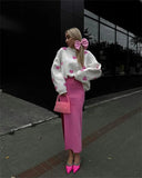 Fongt And Winter Long-Sleeved Love Sweater Female 2024 Burst Embroidered Loose Knitted