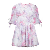 Fongt Women's Clothing 2025 Summer New Short-Sleeved Chiffon Floral Temperament Dress