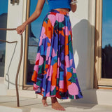 Fongt Women's Spring And Summer New Fashion Casual Printing Bohemian Long Dress Girl