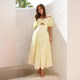 Fongt Spring And Summer Sexy Sex Hollow Female Senior Sense Body Out-Back Vacation Style Long Dress