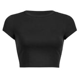 Fongt Women's Summer Solid Color Multi-Color Short Fashion T-Shirt Acceptable With A
