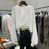Sweatshirts Women Solid Basic Simple All-match Students Soft Ulzzang Casual Femme Clothes O-neck Spring Autumn Daily