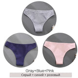 Brazilian Panties Cotton Women Underwear Ladies Solid Color T-back Underpants Sexy Low-rise Panty