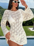 Fongt Beach Shirts Knitted Long-Sleeved Bikini Swimsuit