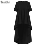 Tops 2022 Summer Casual Pullover ZANZEA Fashion Minimalist Solid Blusas Short Sleeve Blouse