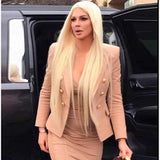 QUALITY New Stylish 2022 Classic Designer Blazer Women's Double Breasted Metal Lion Buttons Blazer Jacket Outer Wear