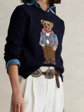 Fongt Autumn And Winter Explosion Of Women's Cotton Heavy-Industrial Cartoon Bear Round Lead College To Reduce The Age Of Women Sweater