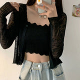 Fongt Summer New Belly With Short Ice Silk Knitting Slings Small Vest Women's Sleeveless Bottom Top