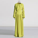 French Elegant High-End Set 2025 New Round Collar Folding Short Coat Solid Color High Waist Half-Dress