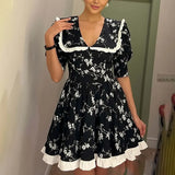 Fongt New Women's Temperament Elegant Fashion Long-Sleeved With National Style Printed Dress