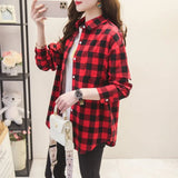 Design Women Blouses Shirts 2021 New Womens Tops And Blouses Long Sleeve Casual Plaid Shirt Young Style Lady Blouse