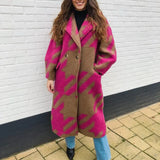 Fongt New Autumn Women's Dress A Number Of Stylish Long-Sleeved Collar Coat Prints This