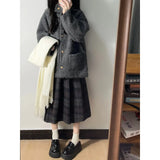 Fongt Wind High Waist Lattice Half Skirt Women Autumn And Winter New Small Crotum Slim A Word 100-Fold Skirt