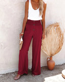 Fongt New Women's High-Waisted Long-Term Cotton-Sight Broad-Legged Trousers Loose And Relaxed Casual Broad-Legged Women