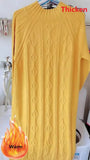 Thicken Plush Velvet Lined Sweater Dress Women's Fall Half Turtleneck Rib Knit Bottom Dresses Elegant Warm Vestido