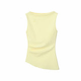 Fongt Women's Dressed Type Shipnecked Folded Vest White 2025 New 4424311