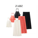 Fongt Homemade New Women's Folding Top Hanging Neck Sling Skirt Set