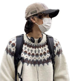 Fongt And Winter Fair Island Jack Flower Sweater Men's Korean Version Of Loose Minority Ethnic Style Design Knitted Shirt