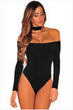 Style Sexy Neck-And-Shoulder Long-Sleeved Jumpsuit, Spicy Jumpsuit-Outfit