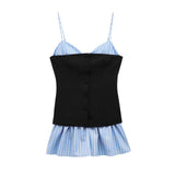 Fongt Niche Babes Fake Two Spliced Short Sling Dress Women 2304165