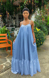 Short Sleeve Ruffled Maxi Long