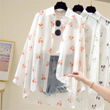Fongt Summer New Korean Version Of The Chiffon Print Sunscreen Women In The Long-Term Super Fairy Ocean Gas Loose Thin Coat
