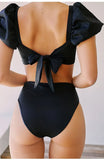 Swimsuit Women's 2025 New Bikini Short-Sleeved Swimsuit Women's Bubble Sleeve Swimsuit