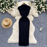 Fongt Royal Sister Dress Goddess Fan Temperament Heart Folds To Receive The Waist Thin Long Bag Of Hip Skirts