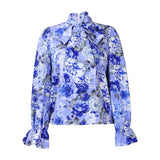 Fongt Women's 2025 New Fashion Temperament Thin Print Strapped Shirt Plus-Size African Shirt