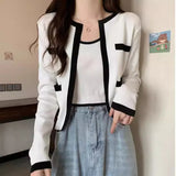New European Version Of The Small Fragrant Wind Light Cooked Outside Wearing A Shirt Thin Knitted Two-Set Vest
