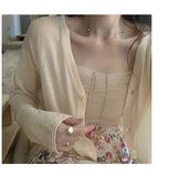 Summer New Temperament Sexy Sunscreen Thin Outer Short Ice Silk Knitted Cardigan Coat