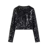 Fongt 2025 New Women's Street Fashion Butterfly Squint Long-Sleeved Top