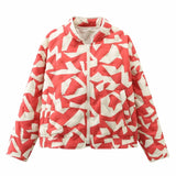 Fongt Women's Explosive Printing Cotton Zip-On Cotton Clothes - High Quality Of All-Round Pressure Glue