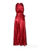New Wish Spring And Summer Striped Straps V-Collar Sexy Evening Dress Women's Spot-Outfit